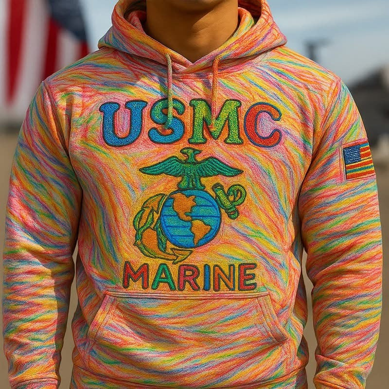 USMC Veteran Crayon Eaters 3D Print Hoodie U.S Marine Corps Crayon Eaters Merch Gifts - Lilybirchmarket