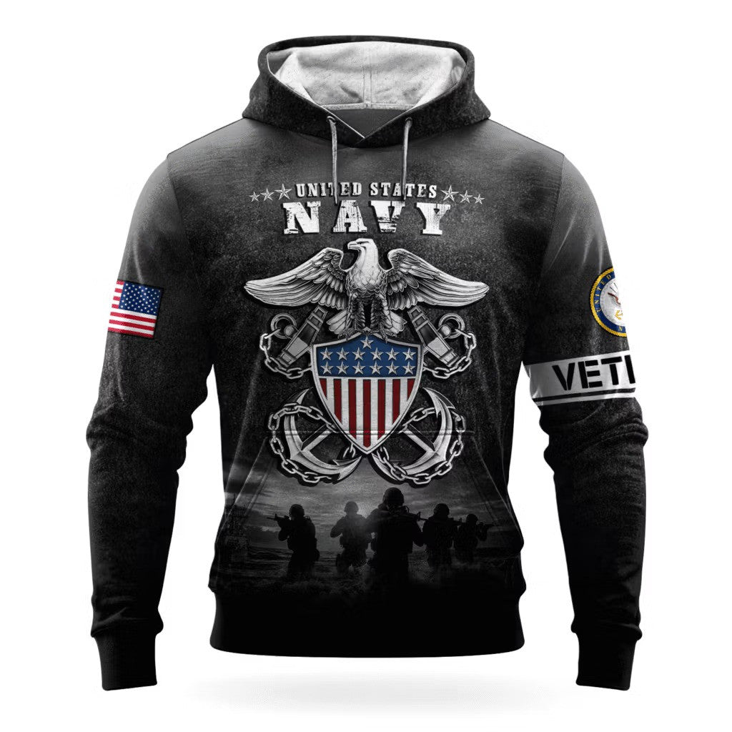 USN Navy Veteran 250Th Anniversary Hoodie Patriotic US Navy Veteran Apparel Gifts 2025 - Lilybirchmarket
