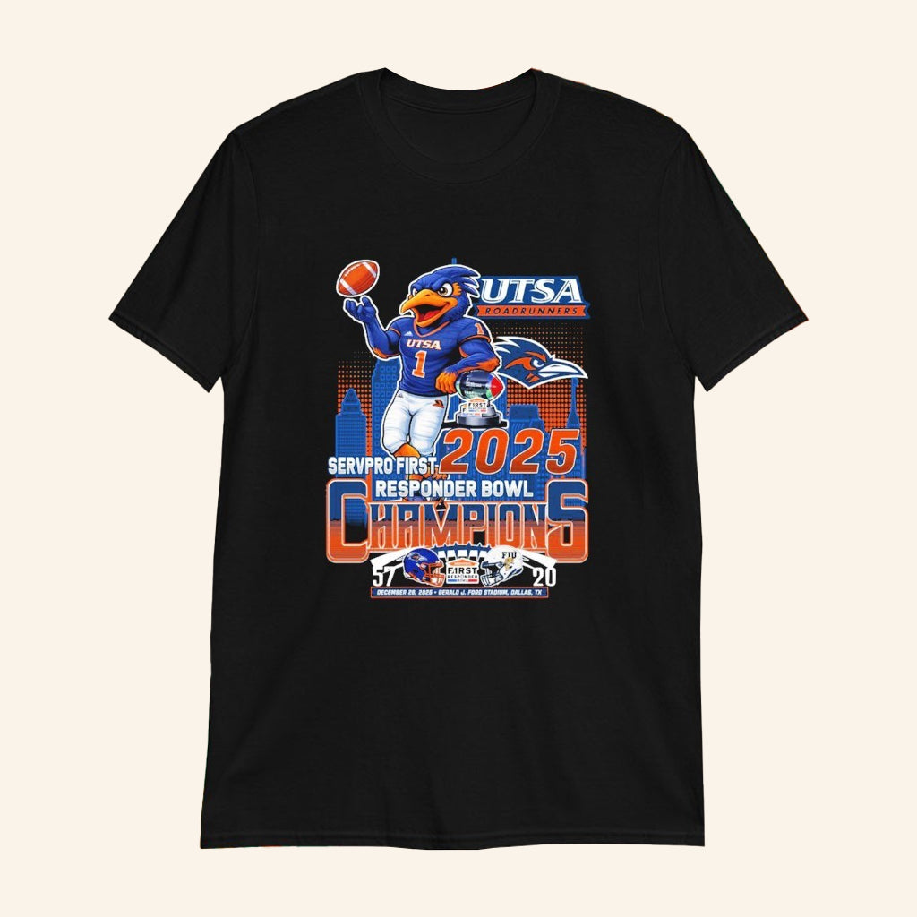 UTSA Football Servpro First Responder Bowl Champions 2025 Mascot T-Shirt Football Fan Merch - Lily Birch Market