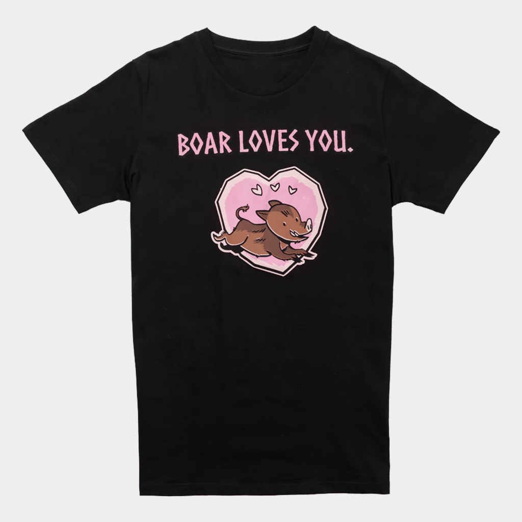 Valheim Merch Boar Loves You T-Shirt Black Birthday Ideas For Sister - Lily Birch Market
