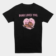 Valheim Merch Boar Loves You T-Shirt Black Birthday Ideas For Sister - Lily Birch Market