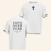 Valuetainment Merch Faith Over Fear White T-Shirt Religious Apparel Best Gifts For Him - Lily Birch Market