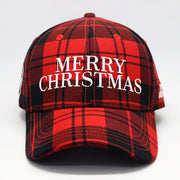 Valuetainment Merch Merry Christmas Red And Black Buffalo Plaid Embroidered Hat Gifts For Dad - Lilybirchmarket