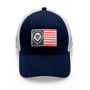 Valuetainment Merch USA Flag Lion Shield Trucker Hat Embroidered Gifts For Dad - Lilybirchmarket