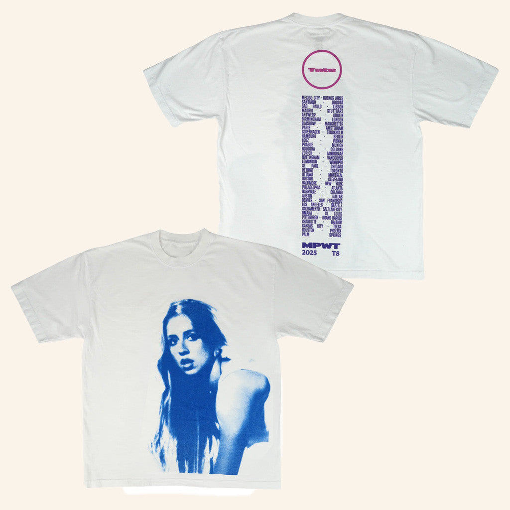 Vanbase Merch Tate Mcrae White Blue Photo T-Shirt Fans Gifts - Lily Birch Market