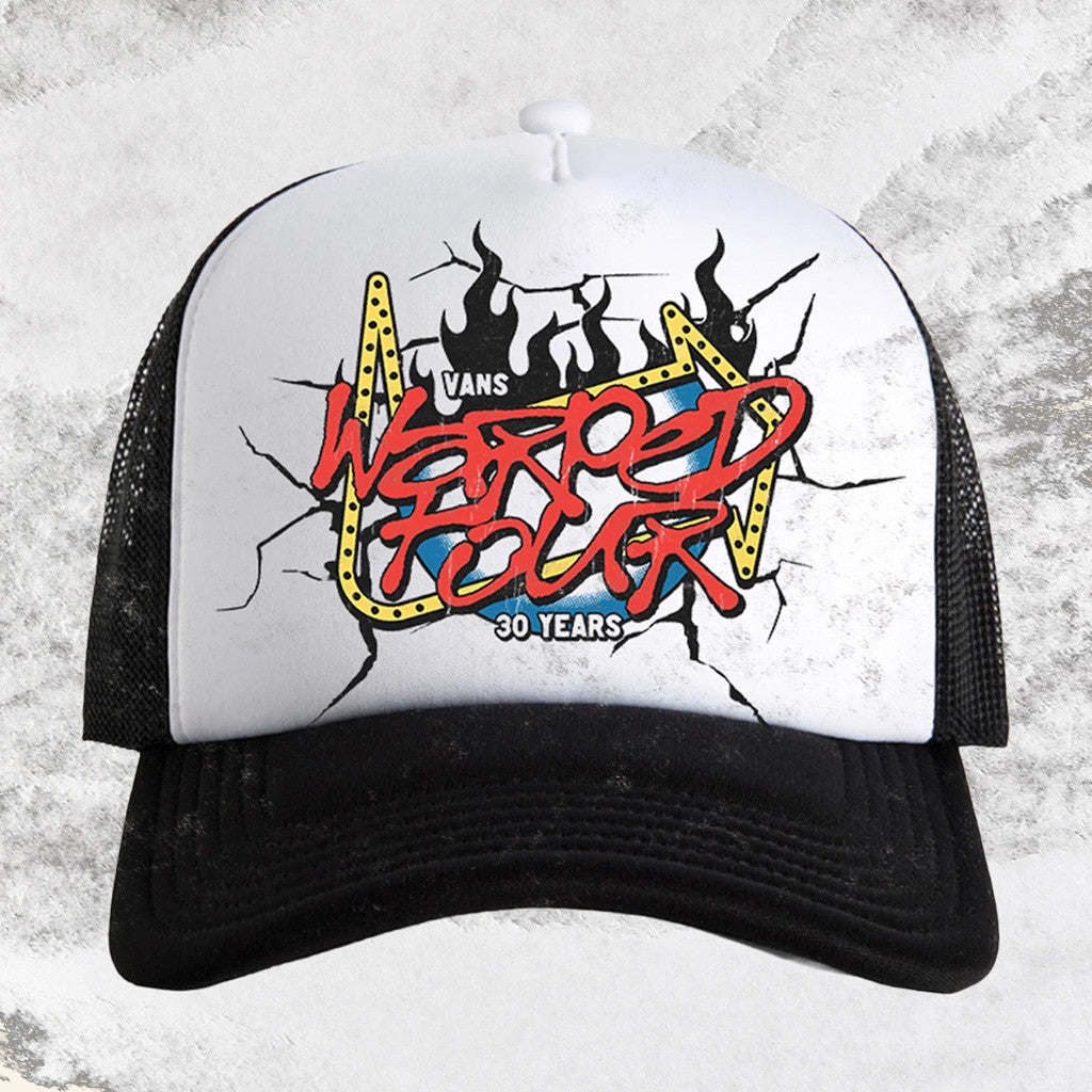 Vans Warped Merch Flame Trucker Hat Warped Tour 30 Year Cap Gifts For Music Fans - Lilybirchmarket