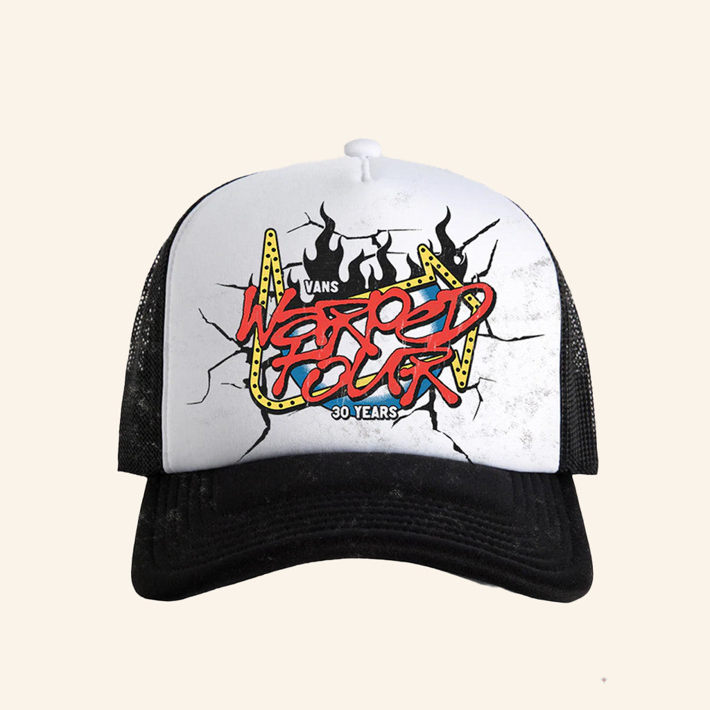 Vans Warped Tour Merch Flame Trucker Hat Best Birthday Gift For Husband - Lilybirchmarket