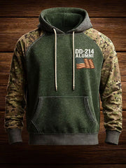 Veteran DD-214 Alumni Camouflage Hoodie Camo Print Clothing DD214 Patriotic Gifts For Vets - Lilybirchmarket