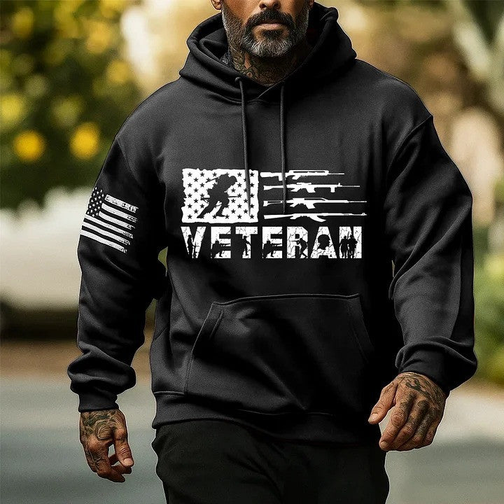 Veteran Hoodie American Flag Hoodie Military Honor Apparel Patriotic Gifts For Veteran - Lilybirchmarket
