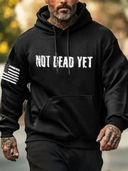Veteran Not Dead Yet Black Hoodie USA Flag Hoodie Military Pride Apparel - Lilybirchmarket