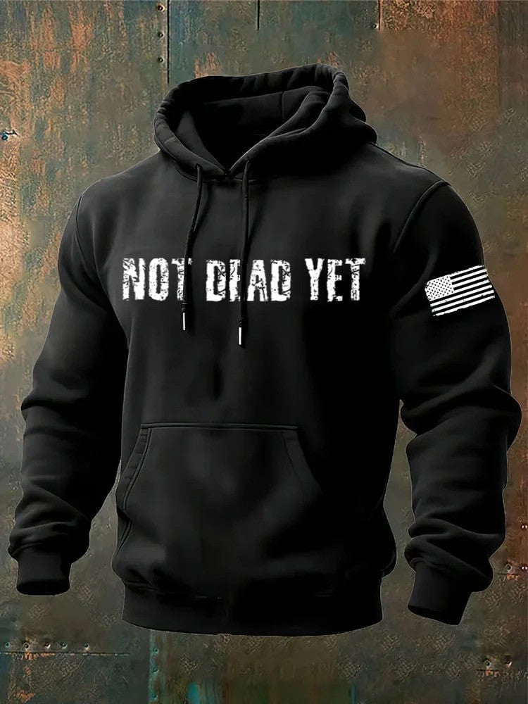 Veteran Not Dead Yet Hoodie American Flag Hoodie Patriotic Gifts For Husband - Lilybirchmarket