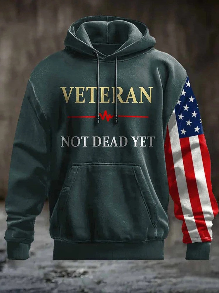 Veteran Not Dead Yet Hoodie American Flag Veteran Not Dead Yet Merch Apparel Cool Gifts - Lilybirchmarket