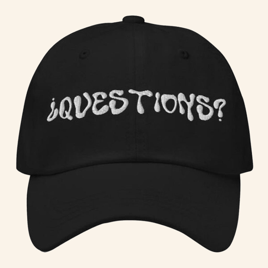 Vikina Music Merch Questions Black Dad Hat Best Gifts For Music Lovers - Lilybirchmarket