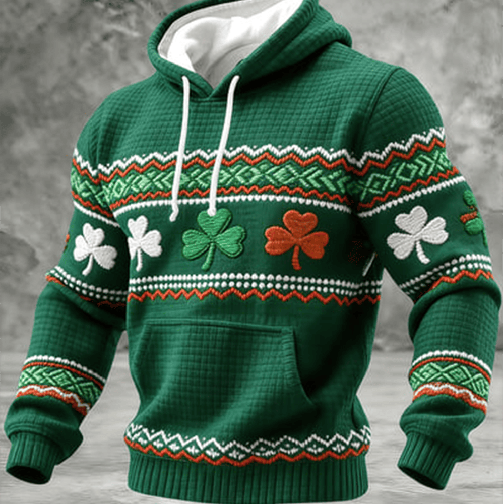 Vinatge Shamrock Design Hoodie St Patrick's Day Apparel Cool Gift For Husband - Lilybirchmarket