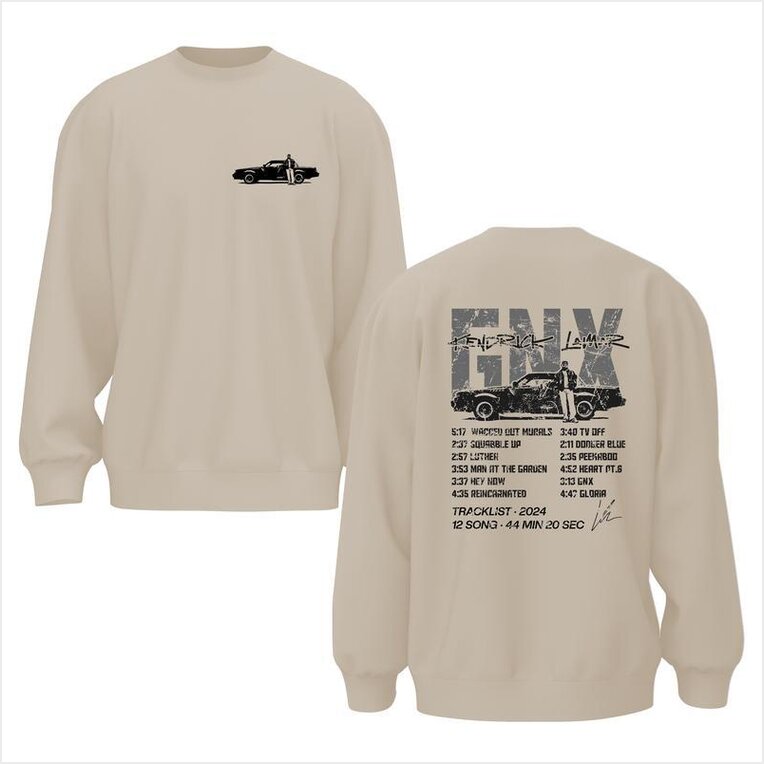 Vintage Kendrick Lamar Gnx With Signature 2 Sides Sweatshirt, Kendrick Lamar New Album Sweater Gifts For Sister - Lilybirchmarket