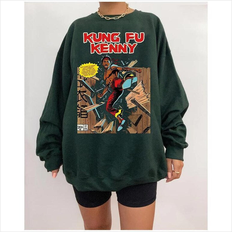 Vintage Kung Fu Kenny Sweatshirt, Kendrick Lamar Sweater Gifts For Friends Trendy Merch - Lilybirchmarket