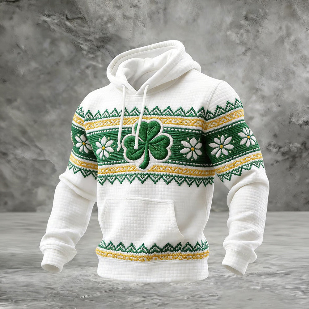 Vintage Lucky St. Patrick's Day Art Hoodie St Patrick's Day Hooded Sweatshirt Gift For Husband - Lilybirchmarket