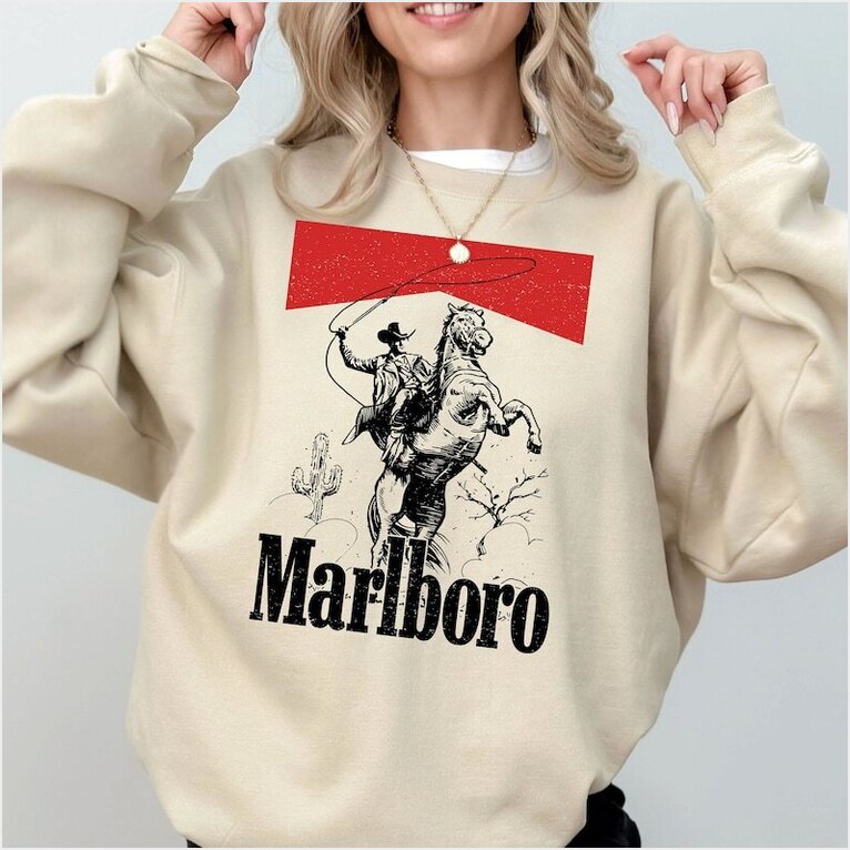 Vintage Marlboro Cowboy Wild WesShirt, Country Music Sweatshirt, Cowboy Rodeo TShirt Gifts For Fans - Lilybirchmarket