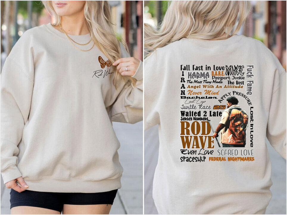 Vintage Rod Wave Last Lap Track List Sweatshirt, Rod Wave Merch, Last Lap Album Merch Gifts For Fans - Lilybirchmarket