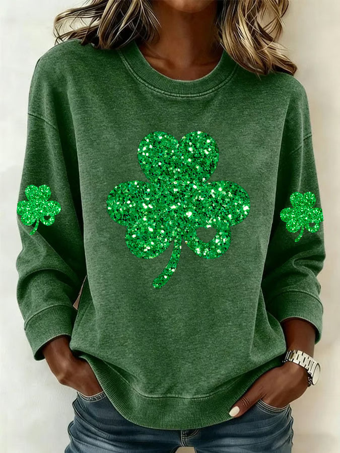 Vintage St Patrick's Day Shamrock Sweatshirt Clover St Patricks Outfit Best Gifts For Mom - Lily Birch Market