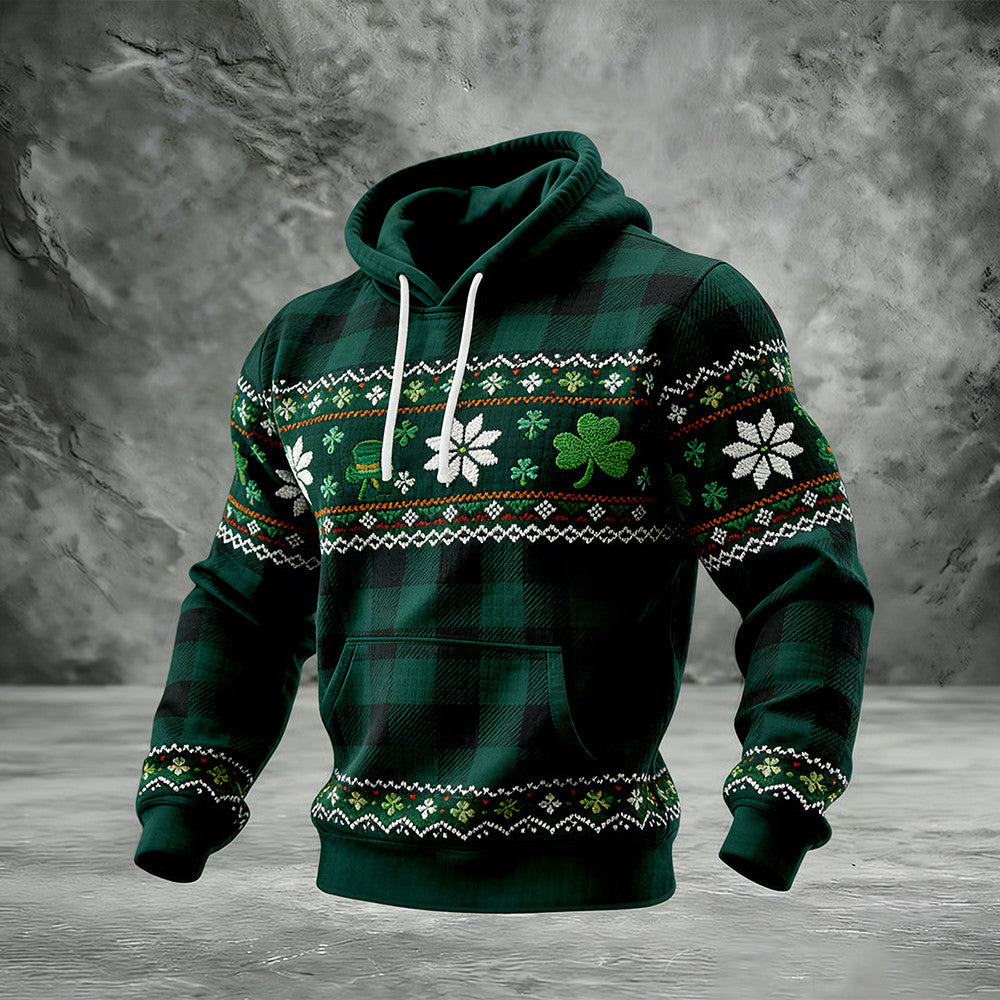 Vintage St. Patrick's Day Shamrocks Hoodie St Patrick's Day Hooded Sweatshirt Holiday Gift - Lilybirchmarket
