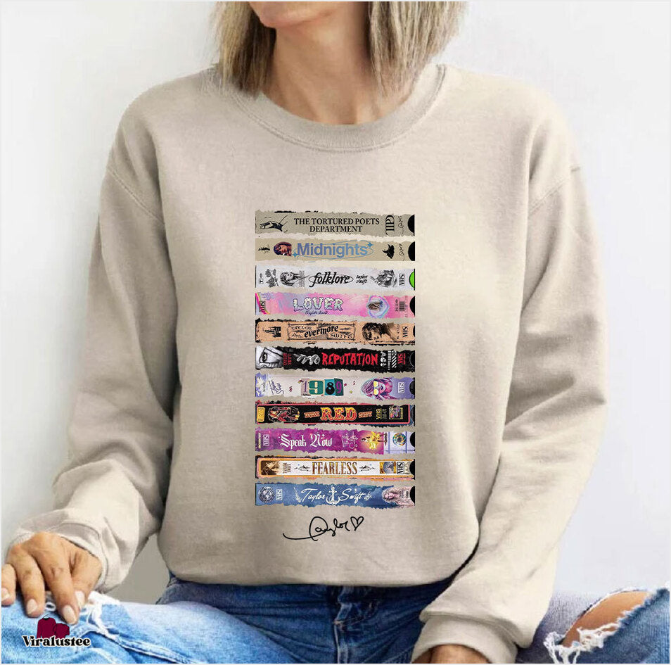 Vintage Taylor Swift Album As Books Sweatshirt, Taylor Swift Sweater Gifts For BFF Trendy Merch - Lilybirchmarket