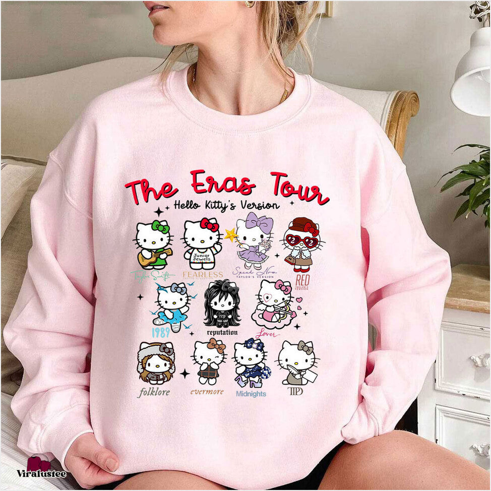 Vintage Taylor Swift Eras Tour Hello Kitty Version Sweater Taylor Swift Sweatshirt Gifts For Fans - Lilybirchmarket