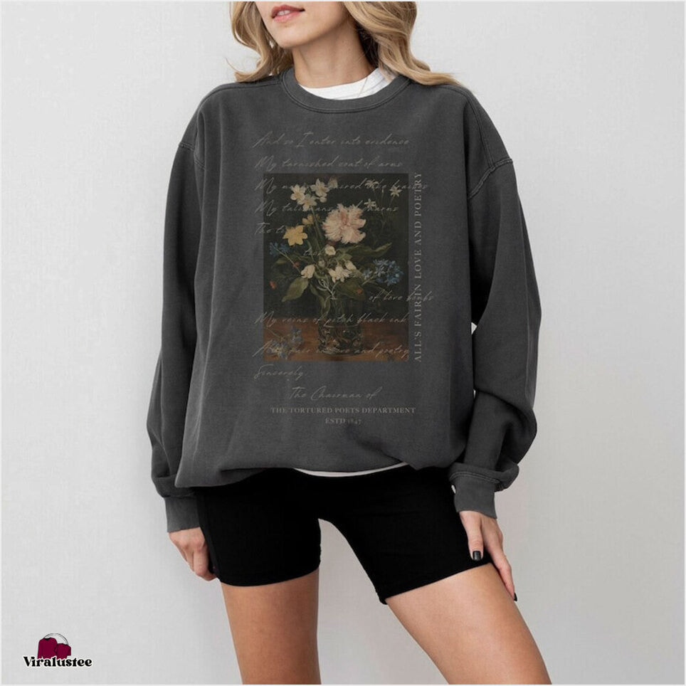 Vintage Taylor Swift Tortured Poets Department Sweatshirt Ttpd Merch Swifties Gifts Gifts For Her - Lilybirchmarket