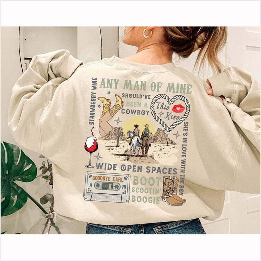 Vintage Western SweatShirt, Retro Country Music SweatShirt Gifts For Friends Trendy Merch - Lilybirchmarket