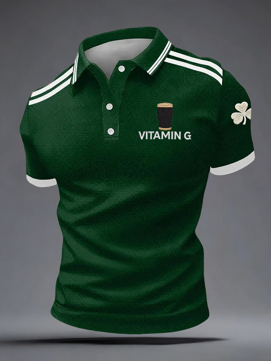 Vitamin G Saint Patrick's Day Polo Shirt Irish Apparel Gifts For Beer Lovers - TradiViet