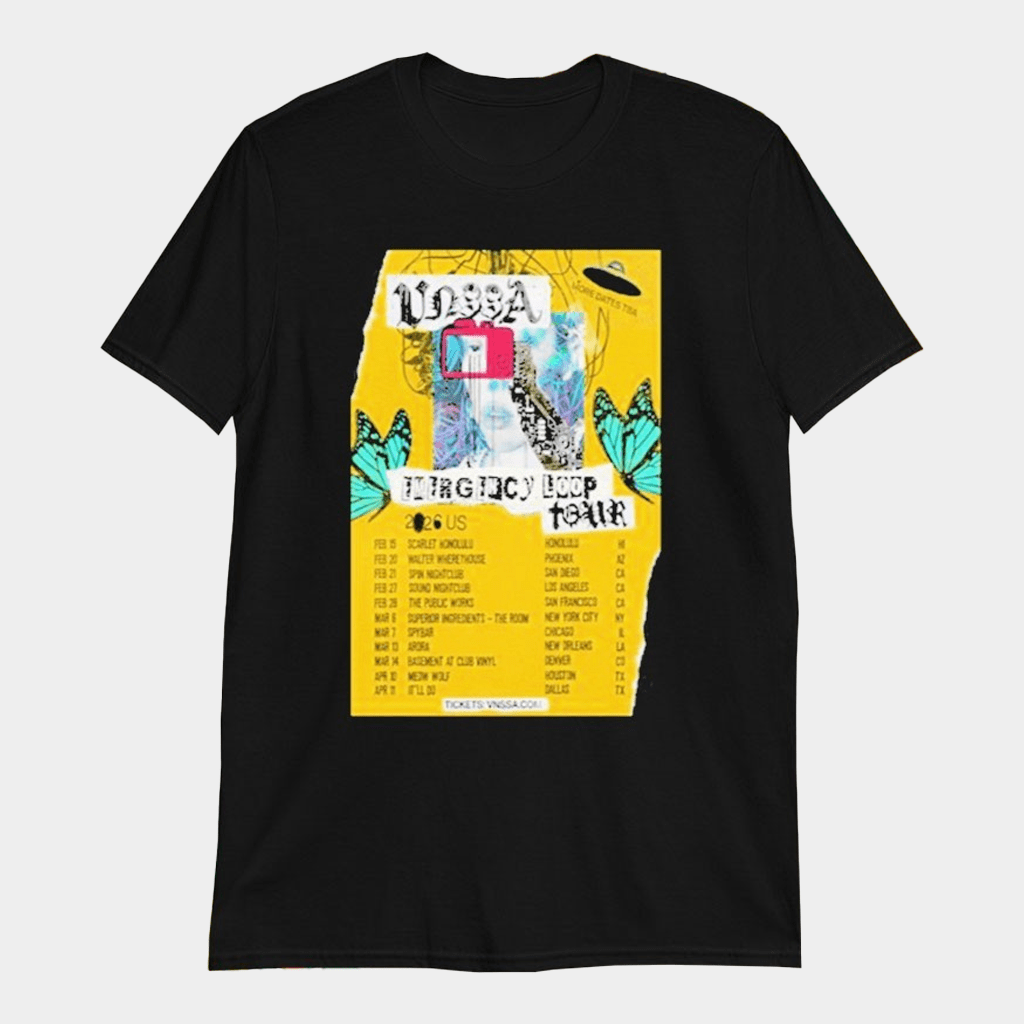 VNSSA Emergency Loop Tour Dates 2026 T-Shirt VNSSA Merch Gifts For Music Lovers - Lily Birch Market