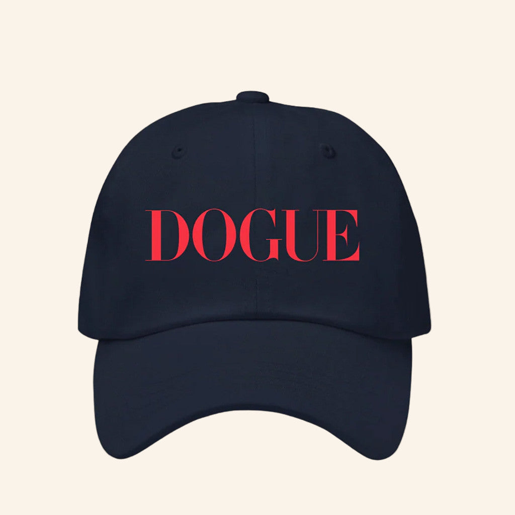 Vogue Merch Dogue Navy Cap With Red Logo Hat Dad Gifts - Lilybirchmarket
