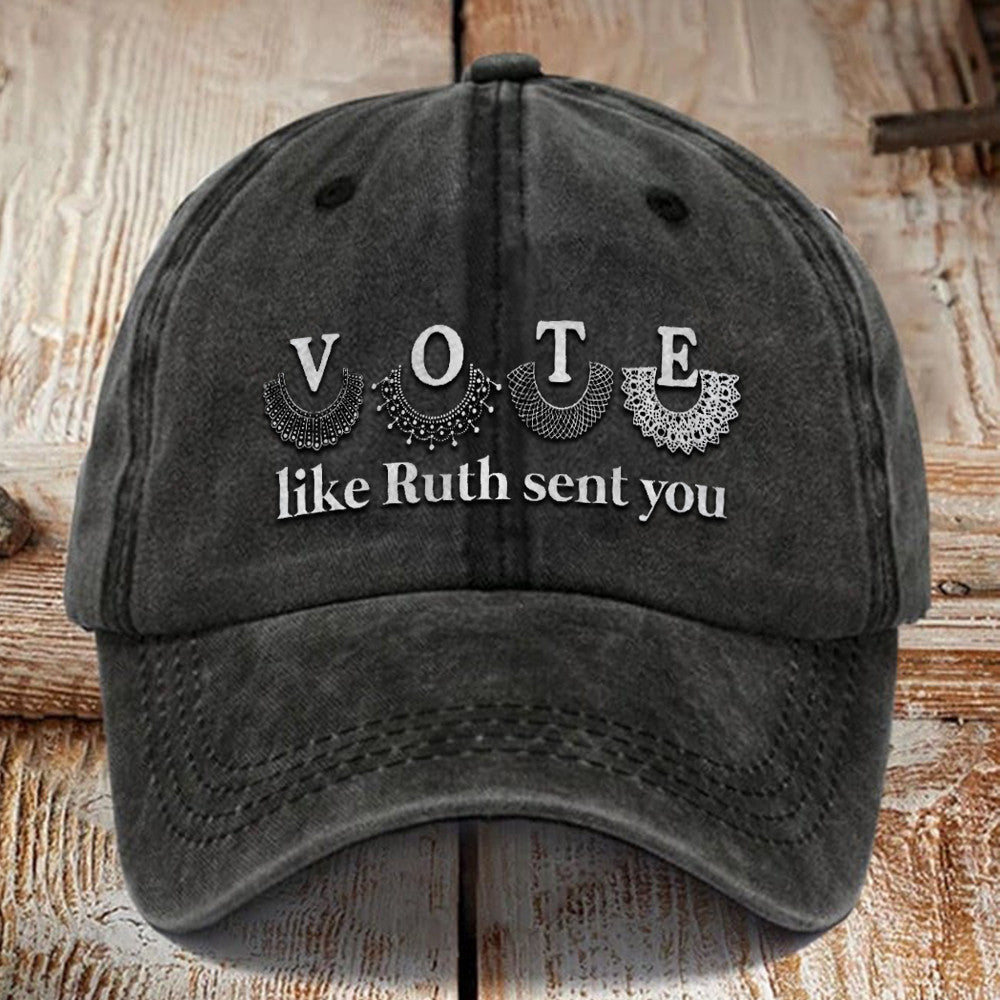 Vote Like Ruth Sent You Hat RBG Collar Feminist Hat For Women Gifts For Her - Lilybirchmarket