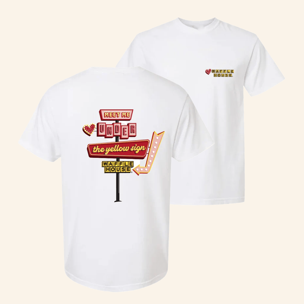 Waffle House Merch Meet Me Under The Yellow Sign Valentine's T-Shirt Valentines Gifts For Her - Lily Birch Market