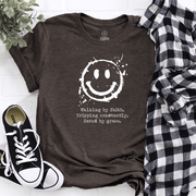 Walking By Faith Tripping Constantly Saved By Grace Shirt ChristianT-Shirt Gifts For Her - Lily Birch Market