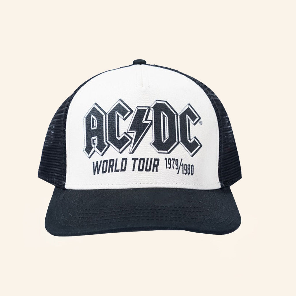 Warehouse One Merch ACDC World Tour Trucker Hat Gift Ideas For Dad - Lilybirchmarket