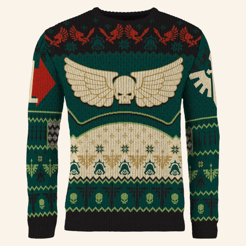 Warhammer Merch Warhammer 40 000 Dark Angels Christmas Ugly Sweater Gifts For Husband - Lilybirchmarket