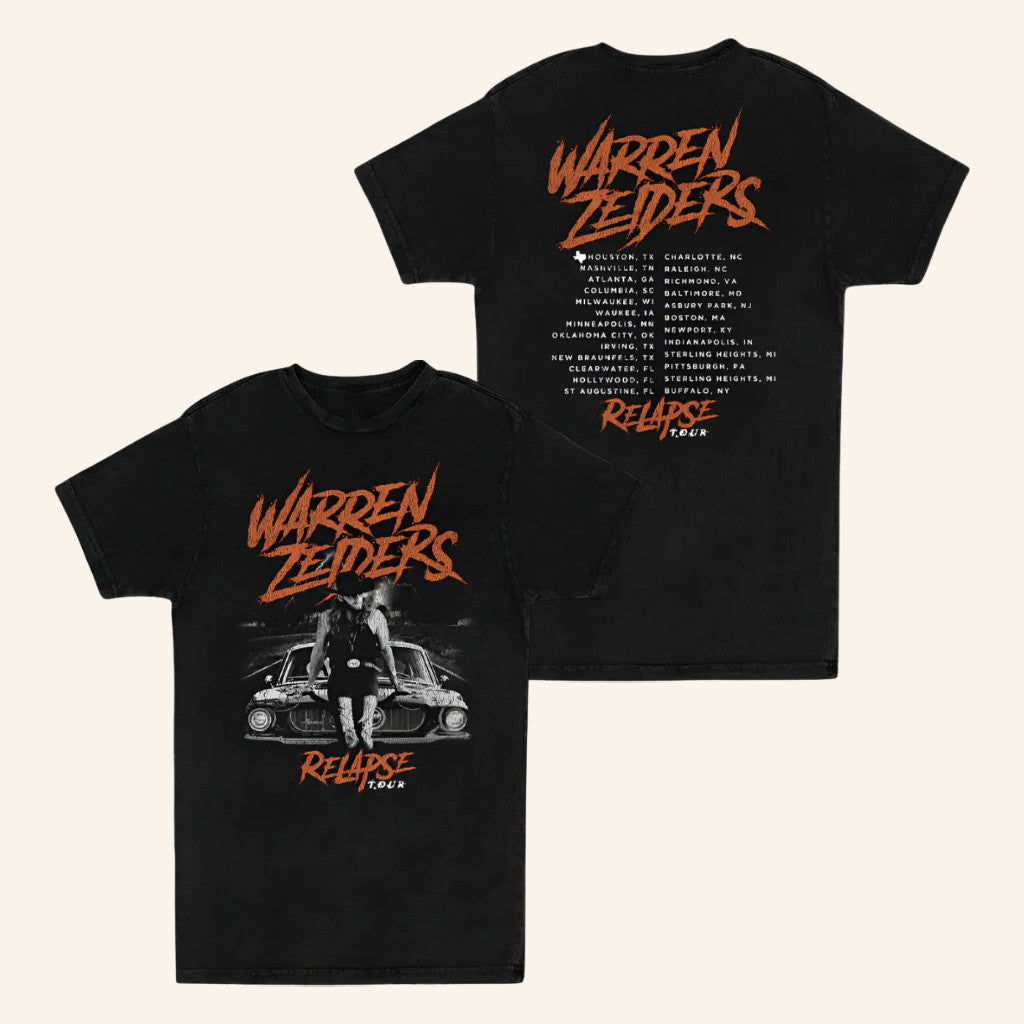 Warren Zeiders Merch Tour 2025 Black Relapse Tour T-Shirt Present For Husband - Lily Birch Market