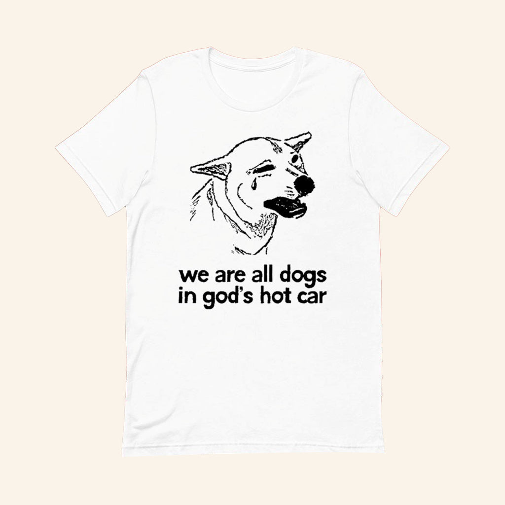 We Are All Dogs In God's Hot Car T-Shirt Humorous Meme Shirt Gifts For Friends - Lily Birch Market