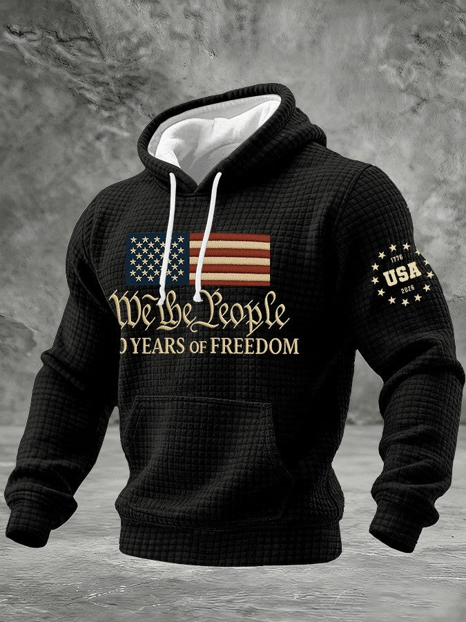 We The People 250 Years Of Freedom Hoodie Men's USA Patriotic Veteran Unique Clothing - Lilybirchmarket