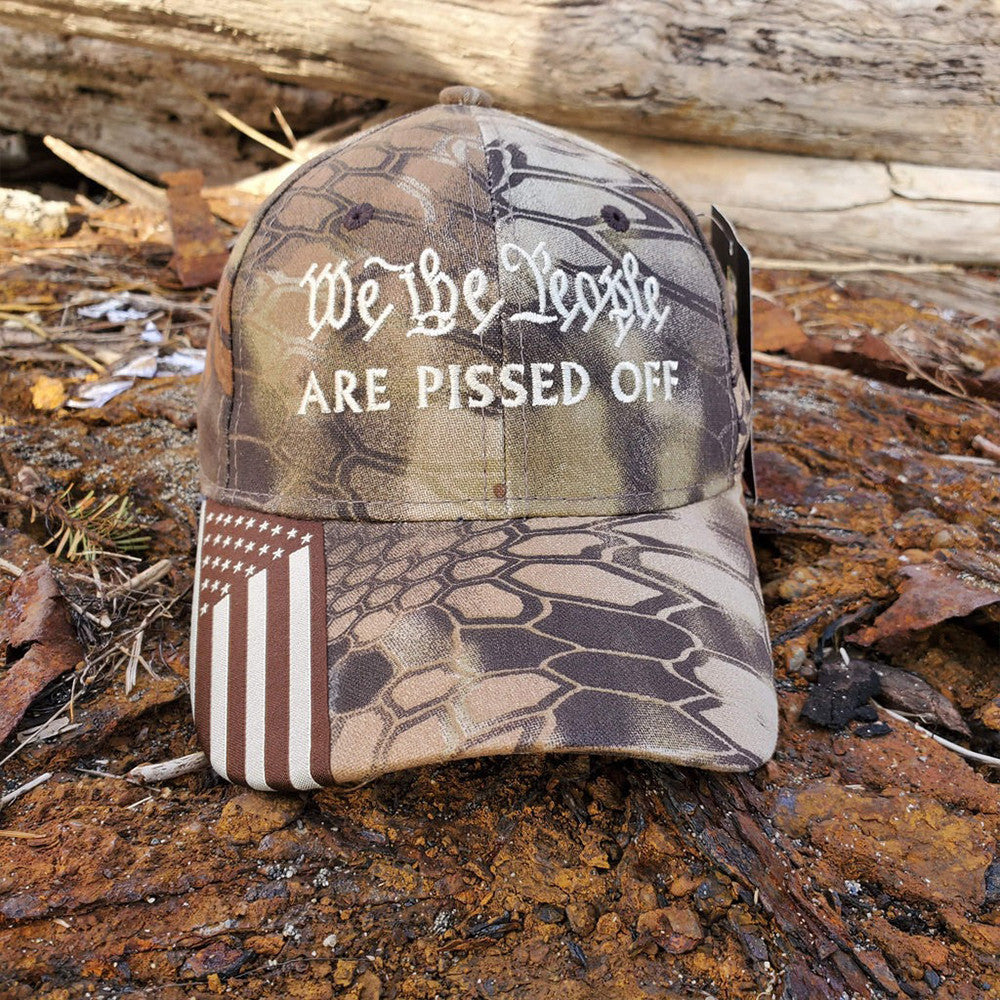 We The People Are Pissed Off Embroidered Camo Hat USA Patriotic Hat Gifts For Dad - Lilybirchmarket
