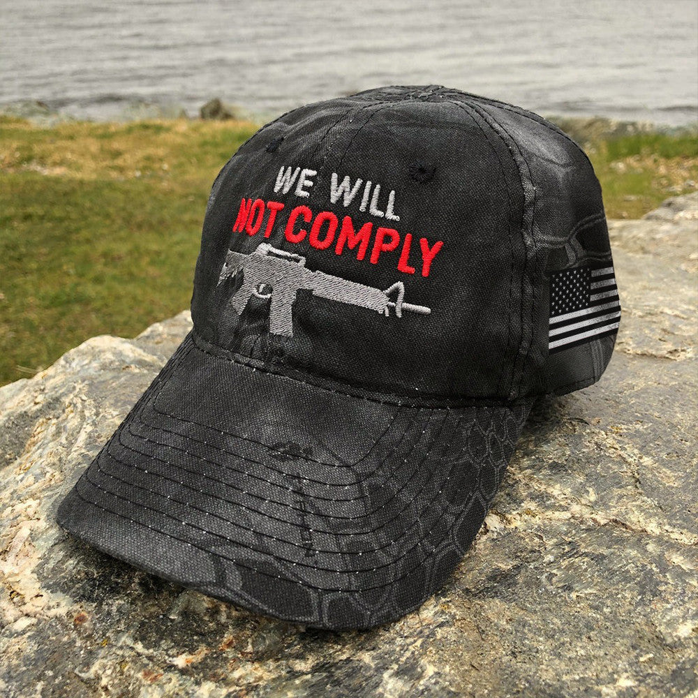 We Will Not Comply Embroidered Camo Hat 2nd Amendment Patriotic Cap Gun Lovers Gifts - Lilybirchmarket