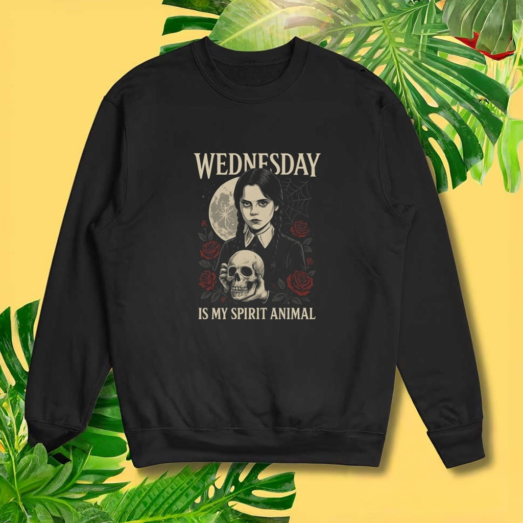 Wednesday Is My Spirit Animal Shirt Halloween Merch Gift Ideas For Friend - Lilybirchmarket
