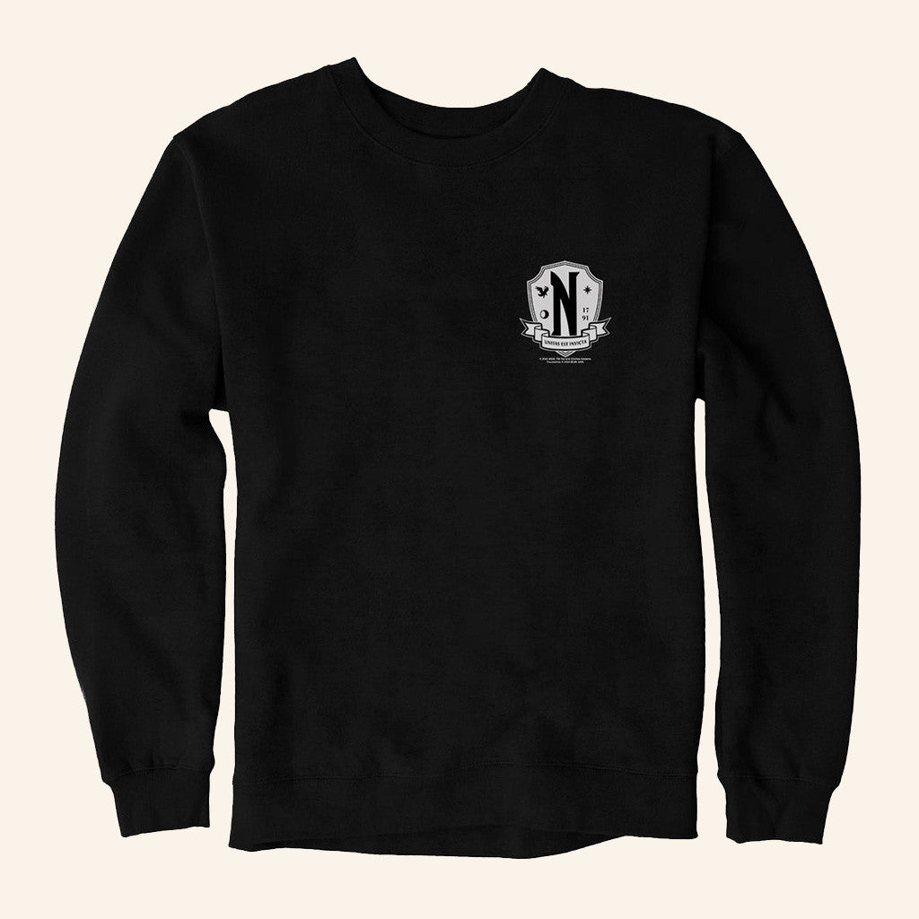 Wednesday Merch Wednesday Nevermore Academy Crest Sweatshirt Gifts For Him - Lilybirchmarket