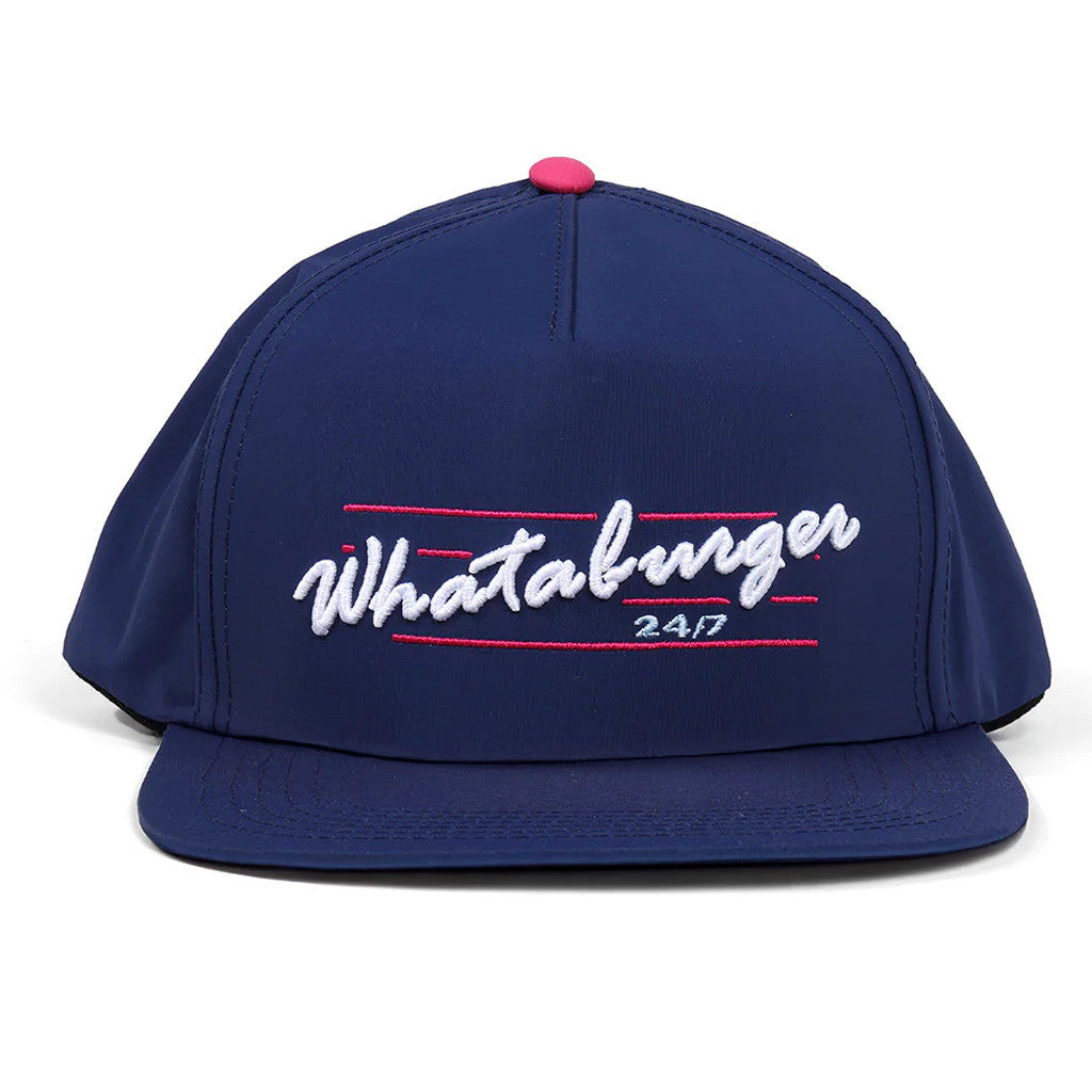 Whataburger Merch Navy Script Staunch Collection Snapback Hat Embroidered Gifts For Dad - Lilybirchmarket