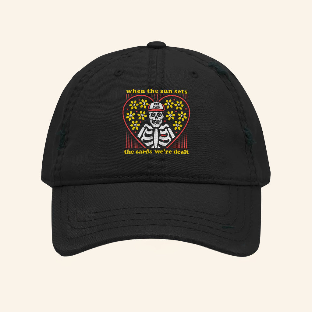 When The Sun Sets Merch The Cards We're Dealt Hat Gifts For Music Lovers - Lilybirchmarket