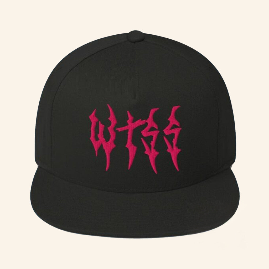 When The Sun Sets Merch WTSS Pink Metal Logo Snapback Hat Gifts For Music Lovers - Lilybirchmarket