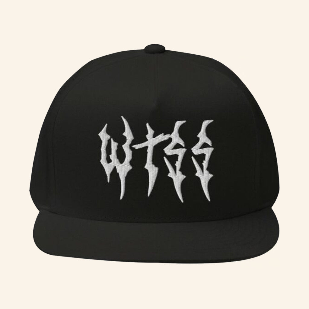 When The Sun Sets Merch WTSS White Metal Logo Snapback Hat Music Gift Ideas For Guys - Lilybirchmarket