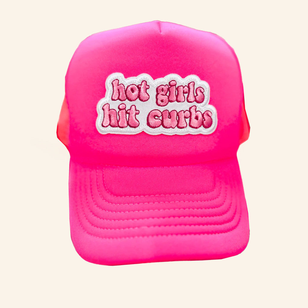 Whiskey Biz Merch Hot Girls Hit Curbs Embroidered Trucker Hat Gifts For Her - Lilybirchmarket