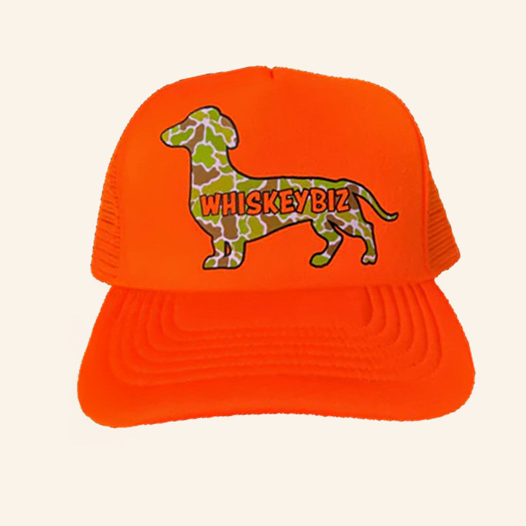 Whiskey Biz Merch Weenie Dog Camo Trucker Hat Gifts For Girlfriend - Lilybirchmarket
